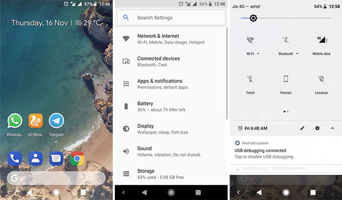 Android 8.1 Oreo en Moto G3 - Capturas de pantalla de Pixel Experience ROM