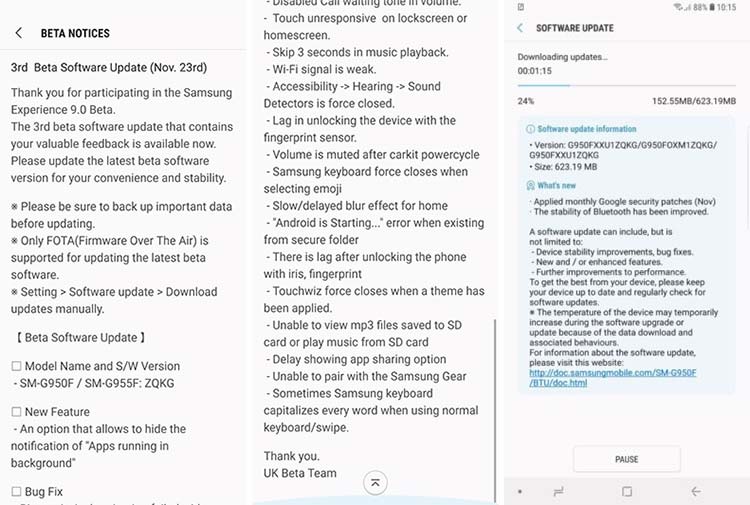 Instalar Galaxy S8 Plus Android Oreo Beta 3 Update - OTA