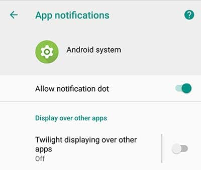 Deshabilitar las notificaciones persistentes - Mostrar sobre otras aplicaciones - Captura de pantalla 2