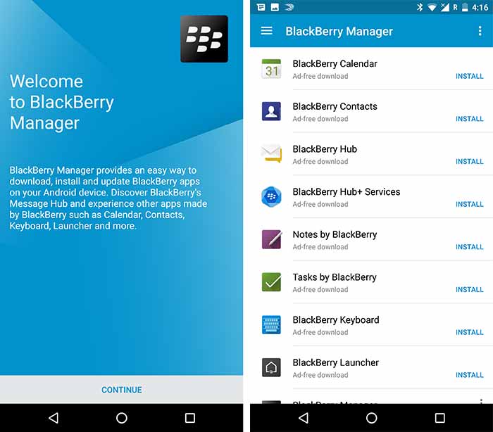 Instalar aplicaciones BlackBerry Priv - BlackBerry Manager