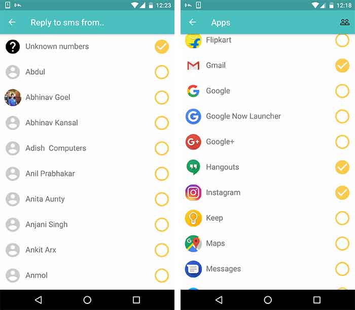Mensajes de respuesta automática en WhatsApp y otras aplicaciones - Captura de pantalla 3 de la aplicación Can't Talk