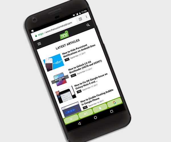 Habilitar Touch Bar en Android - Vista previa