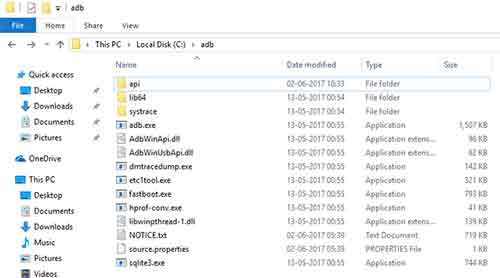 Instalar ADB en Windows - Archivos