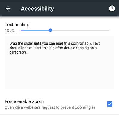 Consejos y trucos de Google Chrome Force habilitar el zoom