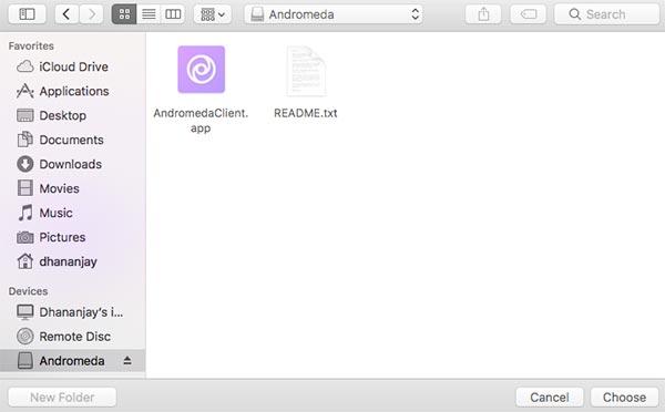 Instalar temas personalizados en Android Oreo Andromeda macOS Seleccionar imagen