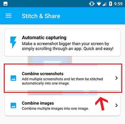 Tomar capturas de pantalla con desplazamiento en Android: combinar capturas de pantalla individuales