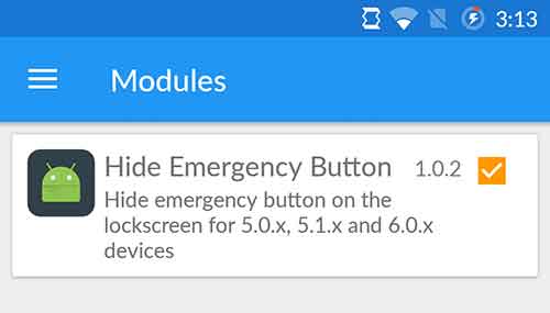 Habilite el módulo Xposed para eliminar el botón de llamada de emergencia de la pantalla de bloqueo