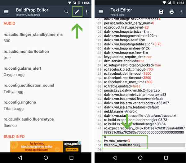 Cómo habilitar la compatibilidad con múltiples usuarios en cualquier Android: agregue banderas usando BuildProp Editor