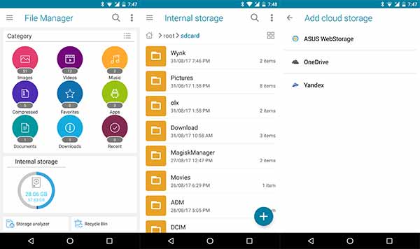 Las 5 mejores aplicaciones de administrador de archivos de Android: Administrador de archivos de Asus