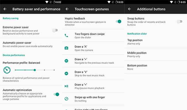 Instale LineageOS en OnePlus 5 - Perfiles de batería, gestos, botones