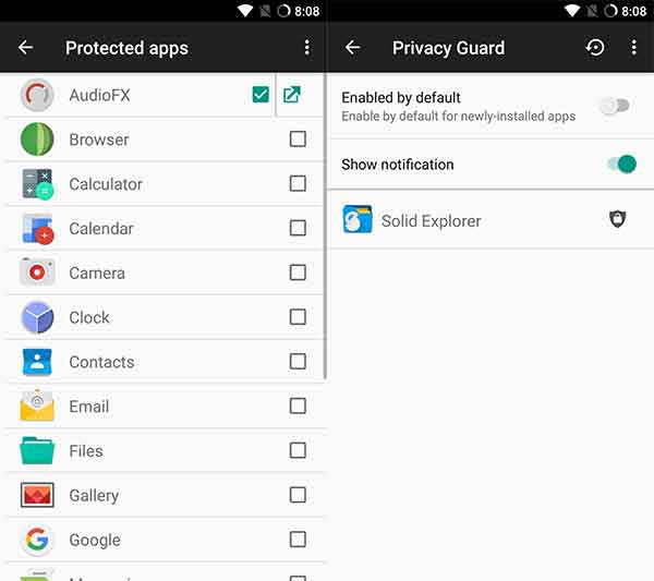 Instalar LineageOS en OnePlus 5 - Privacy Guard