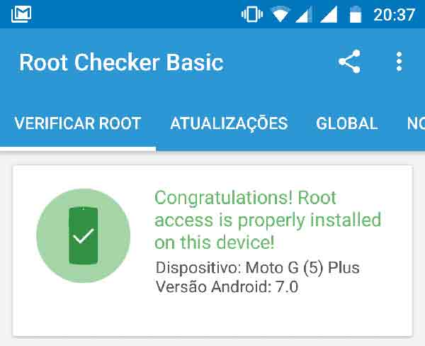 Verificar Root Moto G5
