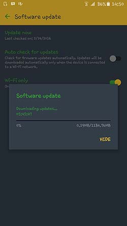 Actualizar la notificación de actualización del Galaxy S6 Edge