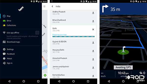 Debe tener aplicaciones para Android Nokia HERE Maps