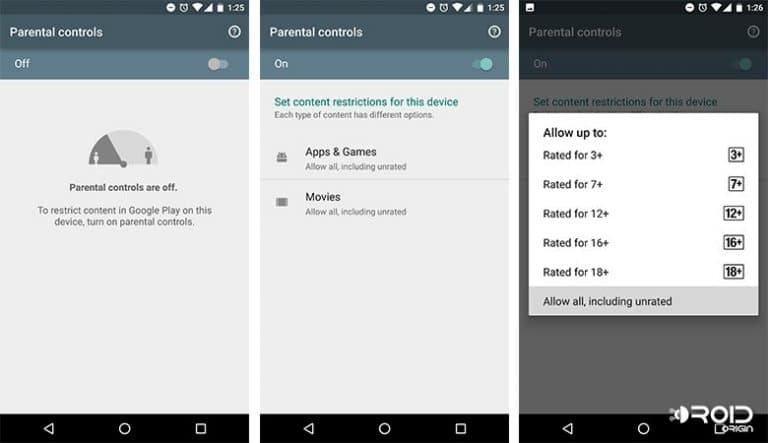 Control parental en el filtrado de aplicaciones de Android