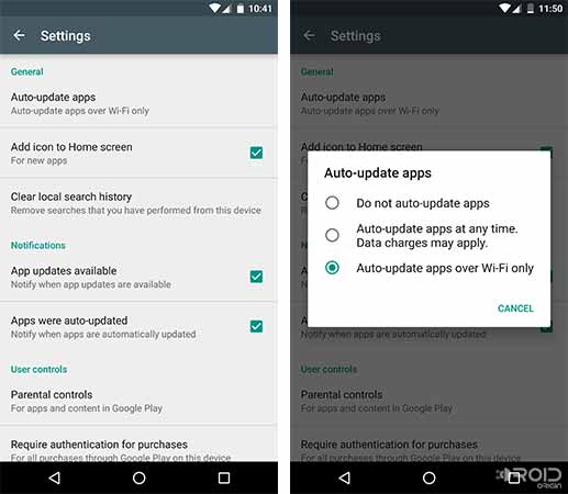 Reducir el uso de datos en Android Desactivar la actualización automática de aplicaciones