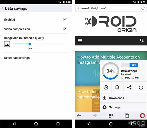 Reducir el uso de datos en Android Utilice un navegador ligero