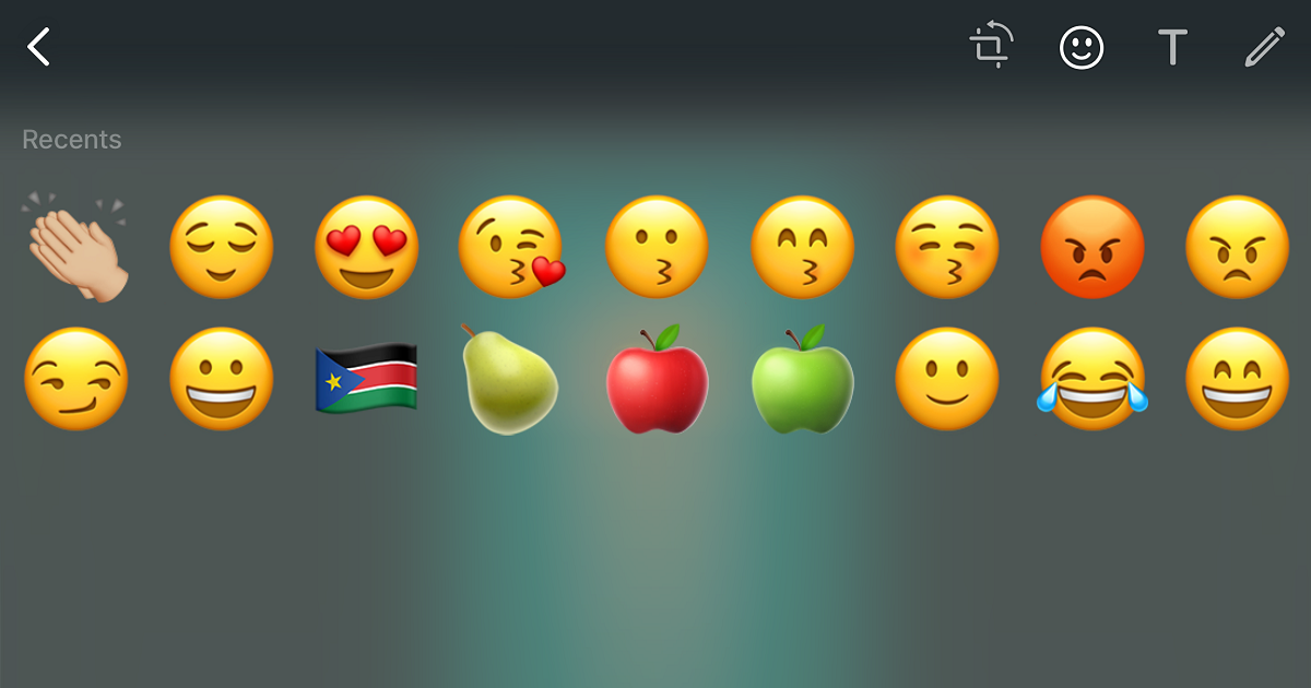 Emojis recientes y motor de búsqueda para iOS