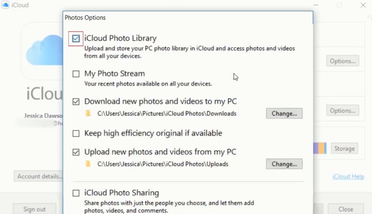 descargar fotos de icloud usando el cliente iCloud