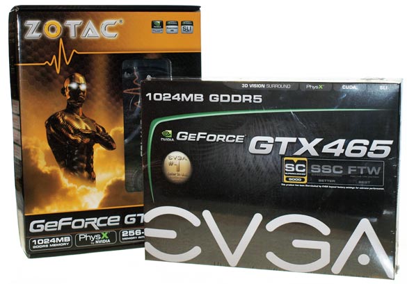 Debut de NVIDIA GeForce GTX 465: EVGA, ZOTAC
