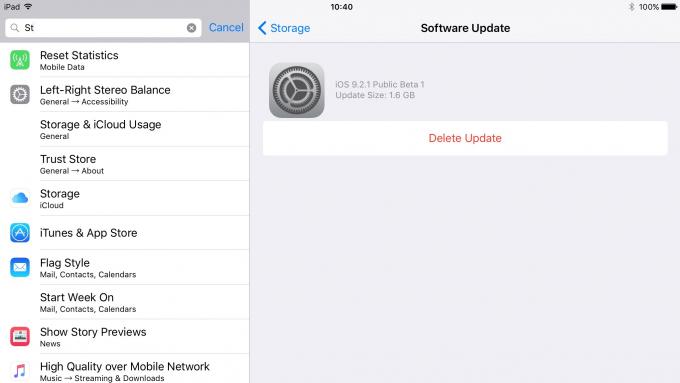 Eliminar actualización de iOS