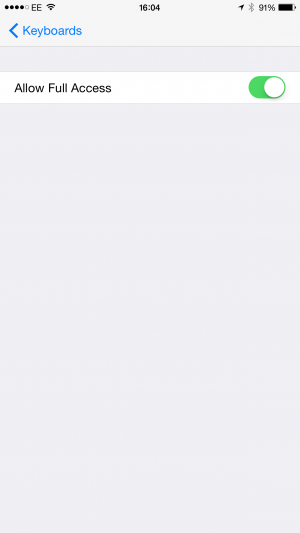 Een toetsenbord installeren in iOS 8 met volledige toegang