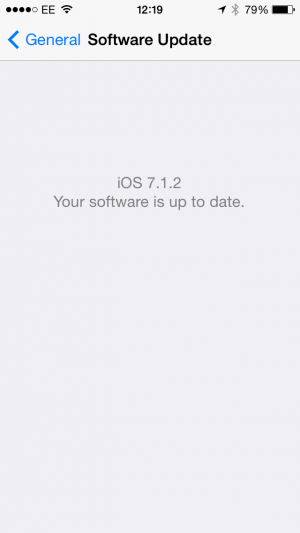 Apple iOS 7 uw software is up-to-date