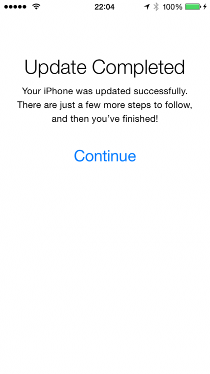 iOS 8 ha completado su instalación