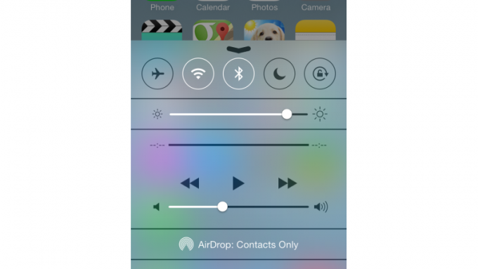 Apple iOS 7 Controlecentrum