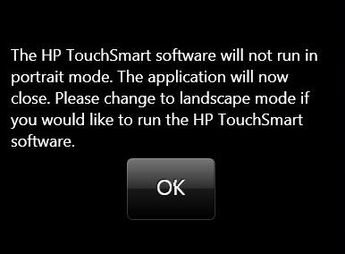 HP TouchSmart no está en modo vertical