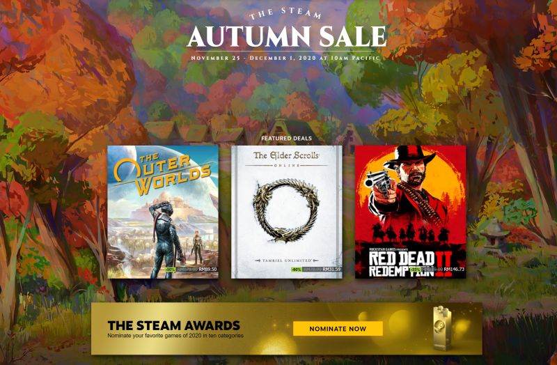 Las ofertas de otoño de Steam ahora están disponibles con hasta un 80% de descuento en títulos seleccionados
