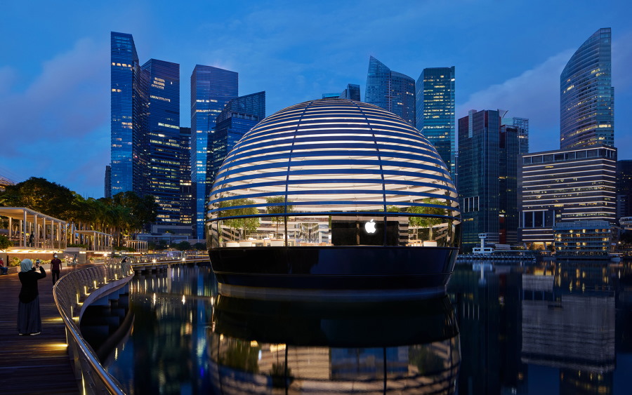 Apple ofrece un vistazo al interior de su nueva tienda flotante en Singapur