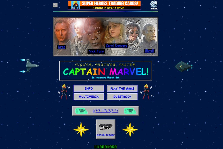 El sitio web oficial de Captain Marvel es un delicioso retroceso a la era de la Web 1.0