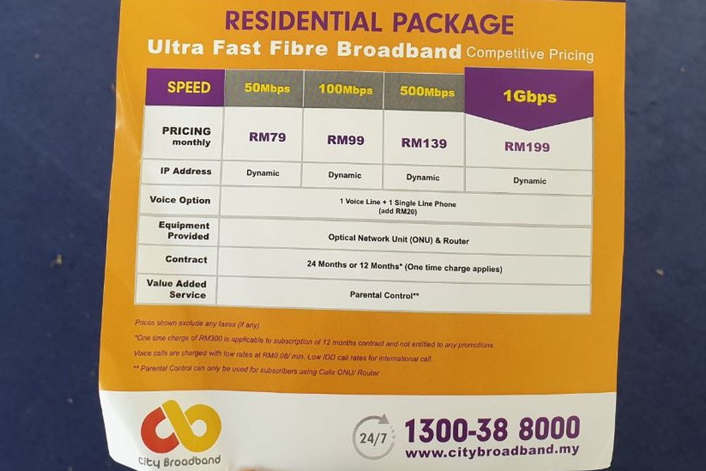 City Broadband ofrecerá banda ancha de 1 Gbps por menos de RM200