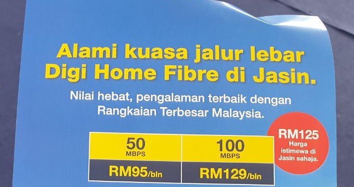 Digi Home Fiber comienza a funcionar en Jasin;  Comienza en 95 RM por mes a 50 Mbps