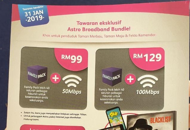 Astro ofrece un paquete de Internet y TV por satélite en Jasin;  Comienza en RM 99 con 50 Mbps