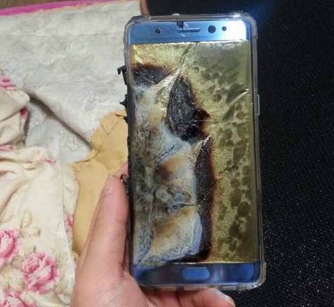 Un Galaxy Note 7 defectuoso que explotó