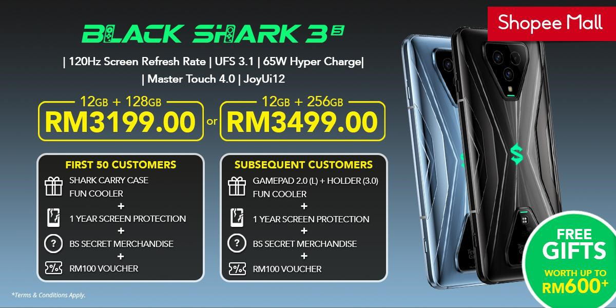 Black Shark 3S Malasia Shopee