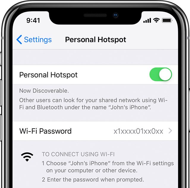 Reparar el punto de acceso personal de Apple