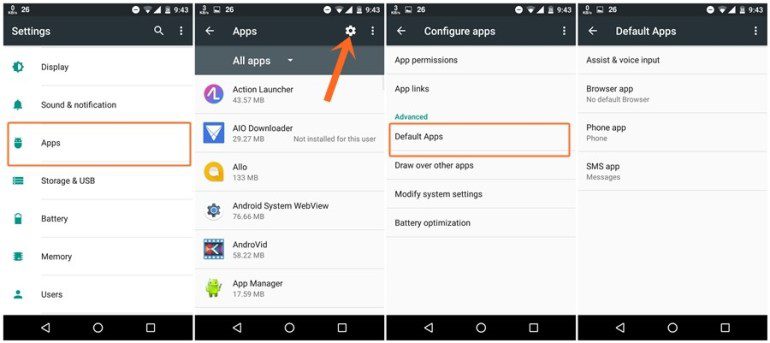 Cómo cambiar las aplicaciones predeterminadas en Android
