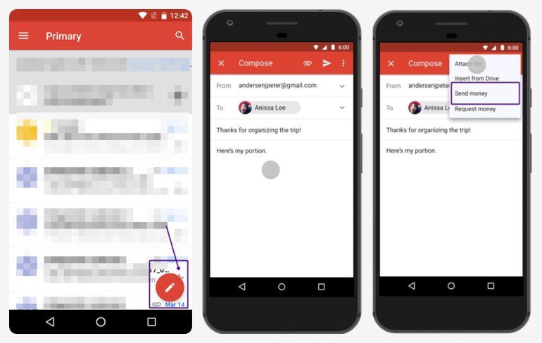 Cómo enviar, recibir y solicitar dinero ($$) usando el correo electrónico en la aplicación Gmail para Android