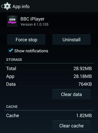 BBC iPlayer cache wissen