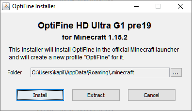 Cómo instalar Optifine 1.15.2