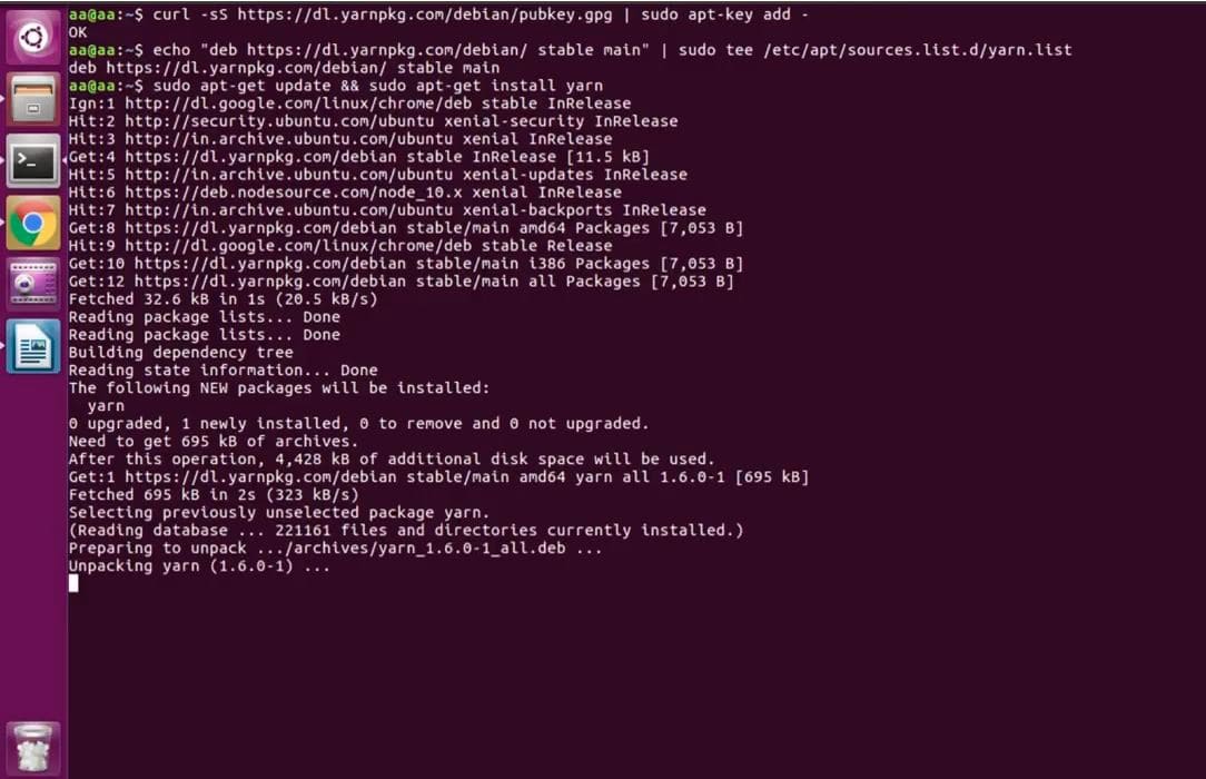 Instalación de Yarn en Ubuntu