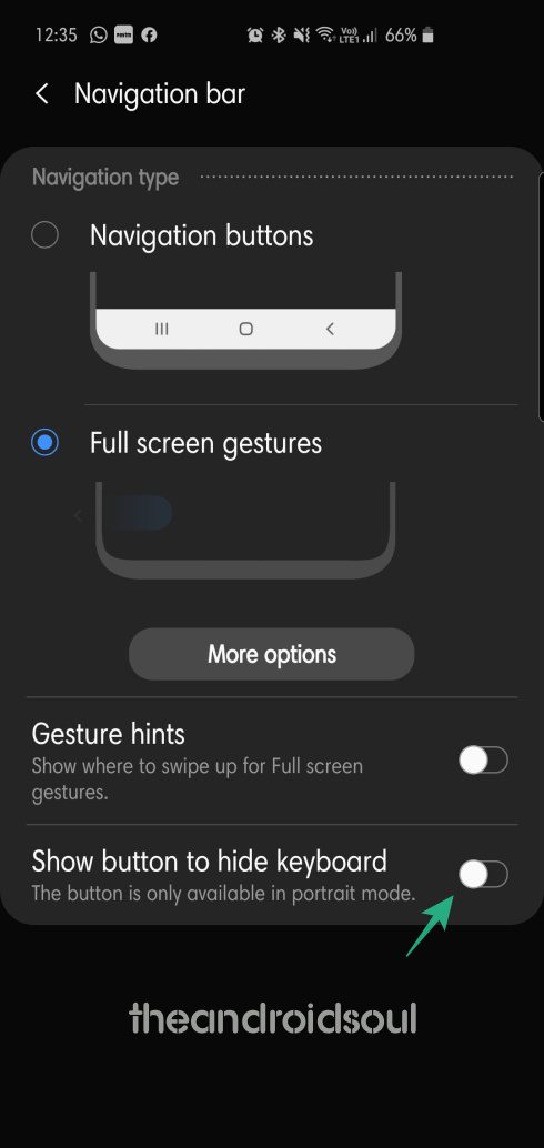 Cómo quitar la barra negra del teclado en la actualización de Android 10 en dispositivos Samsung Galaxy S10 y Note 10