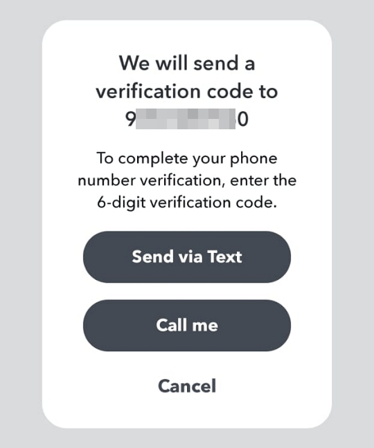 enviar mensaje de texto para el código de verificación