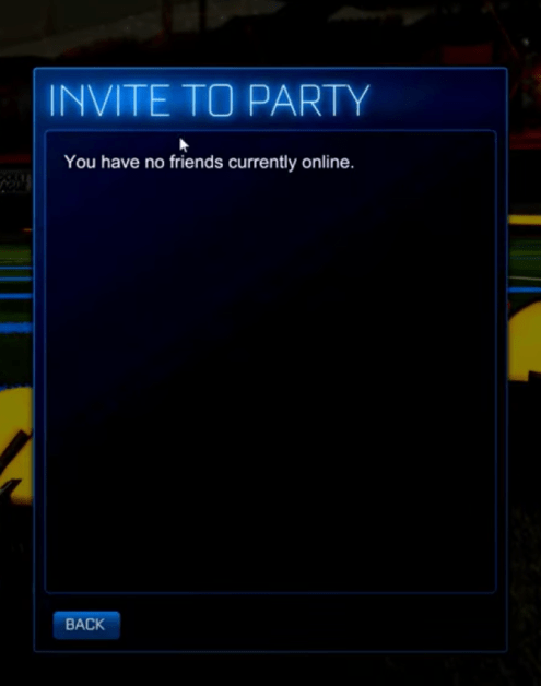 Invitación de Rocket League a Party PC