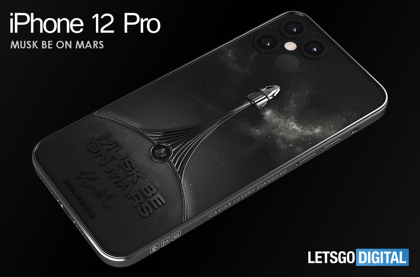 Concepto de teléfono iPhone 12 Pro de Caviar