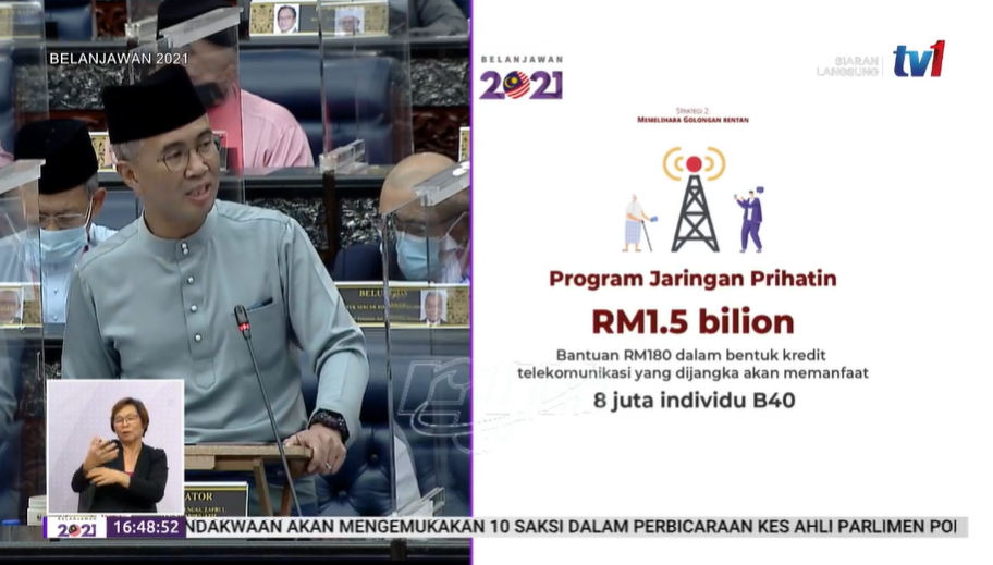 Belanjawan 2021: B40 recibirá crédito Telco RM 180, junto con datos gratuitos