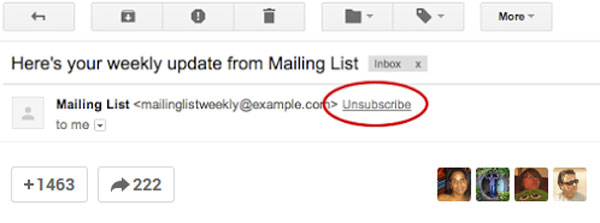 unsubscribe gmail junk mail spam
